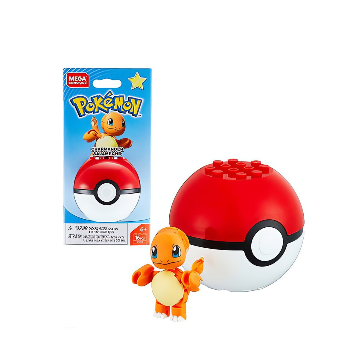 Pokémon Mega Construx building set with figure and Poké Ball – Charmander