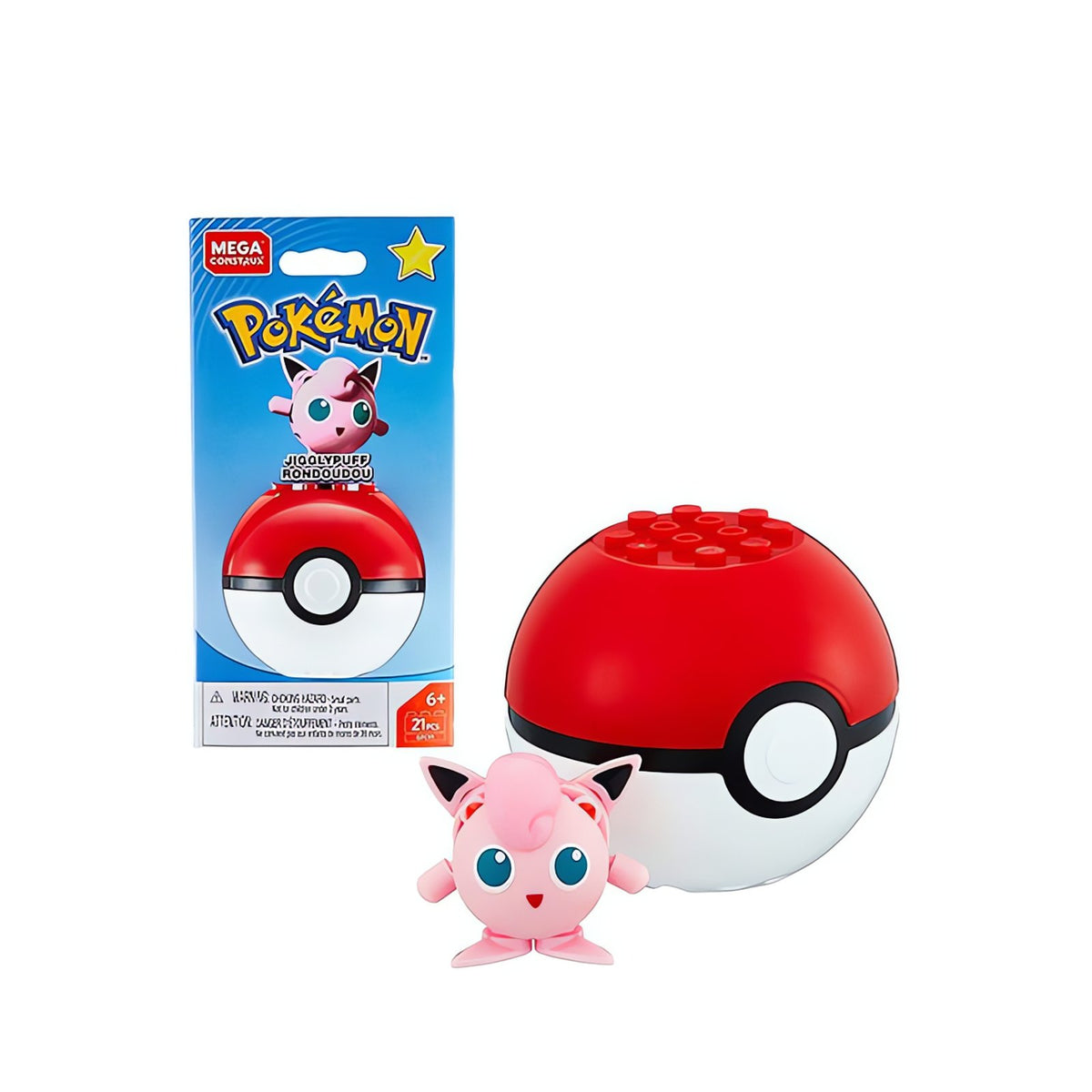 Pokémon Mega Construx building set with figure and Poké Ball – Jigglypuff