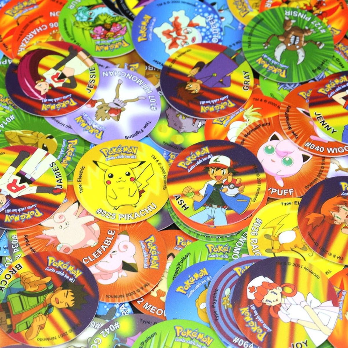 160 Pokémon Pogs with storage box