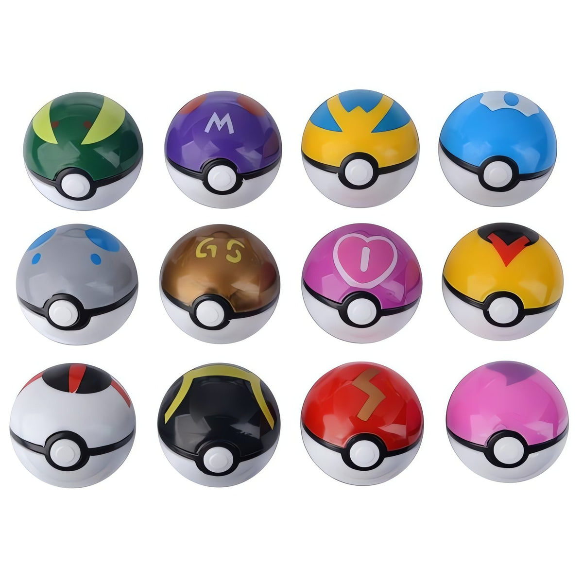 Box set of 12 mini Poké Balls with figures