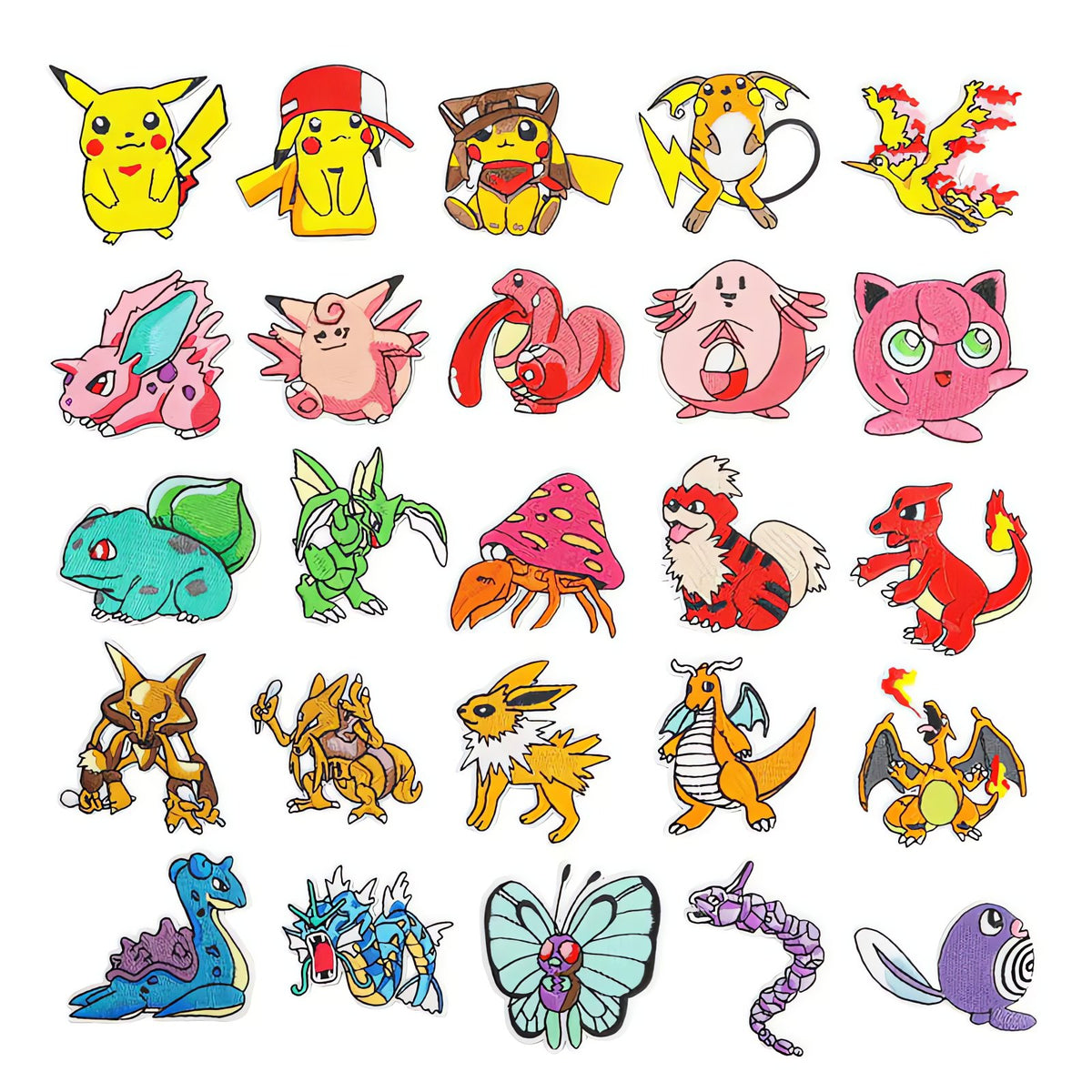 Set of 25 Pokémon sew-on patches