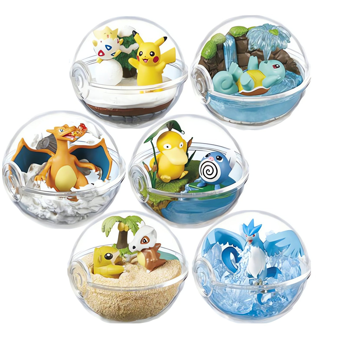 Pokémon Terrarium Collection with clear Poké Balls and figures
