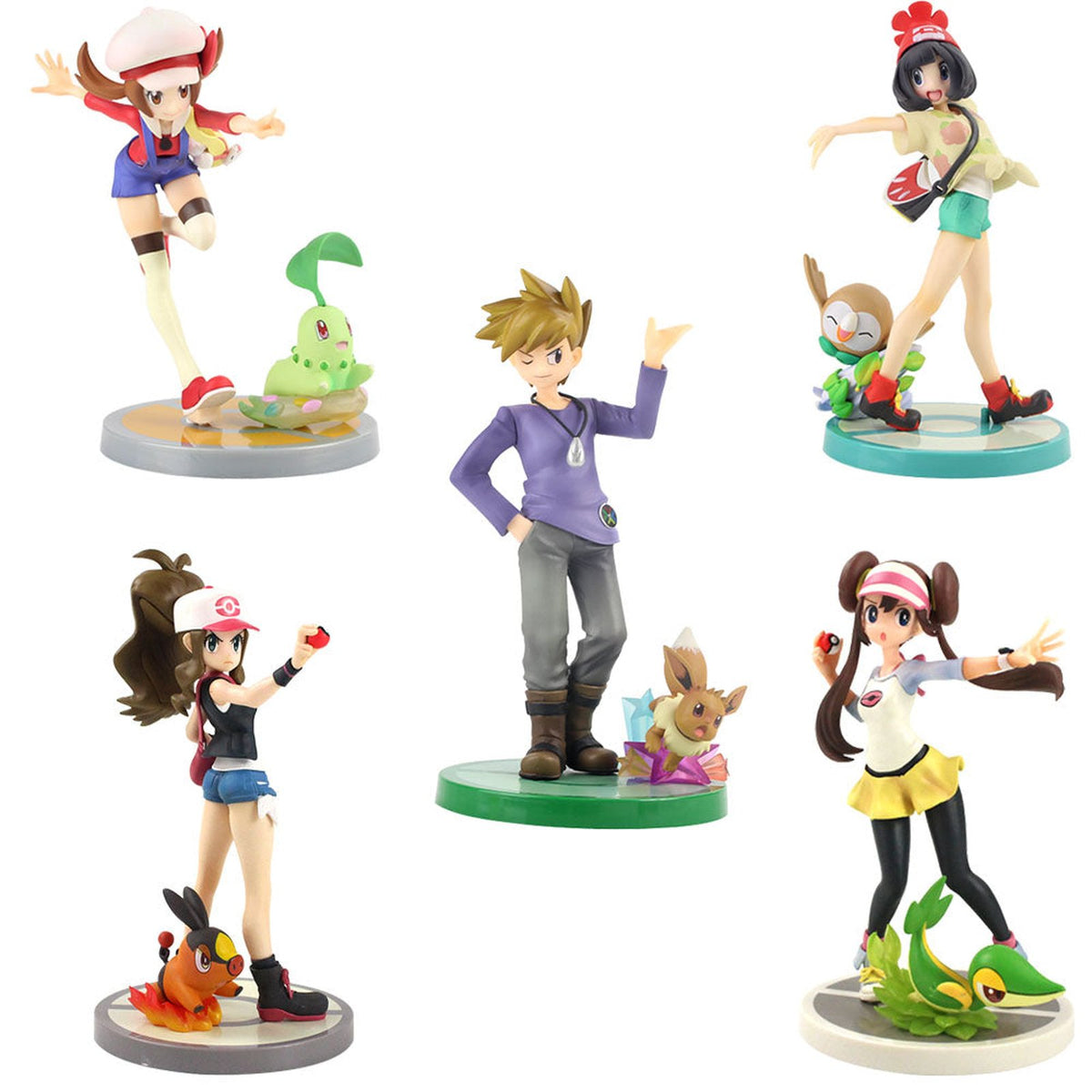 Pokémon trainer collectable figure with partner Pokémon