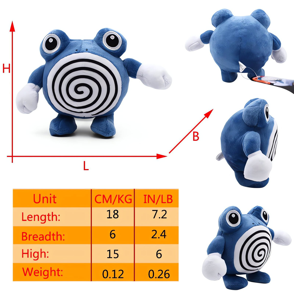 Poliwag line plush toys – Poliwhirl