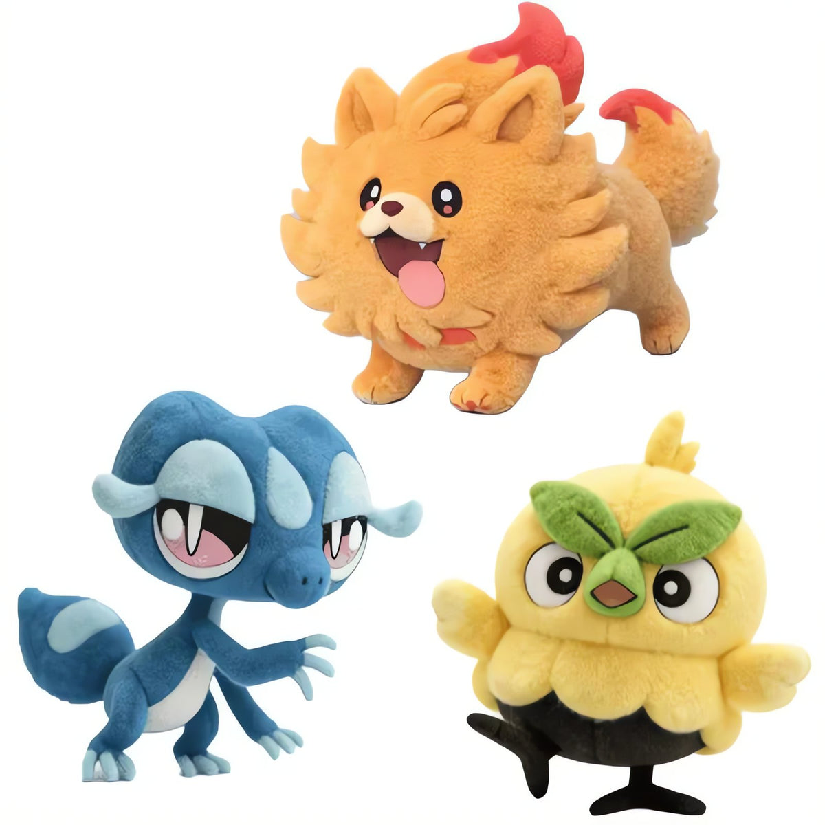 Pombon, Gecqua and Browt plush toys