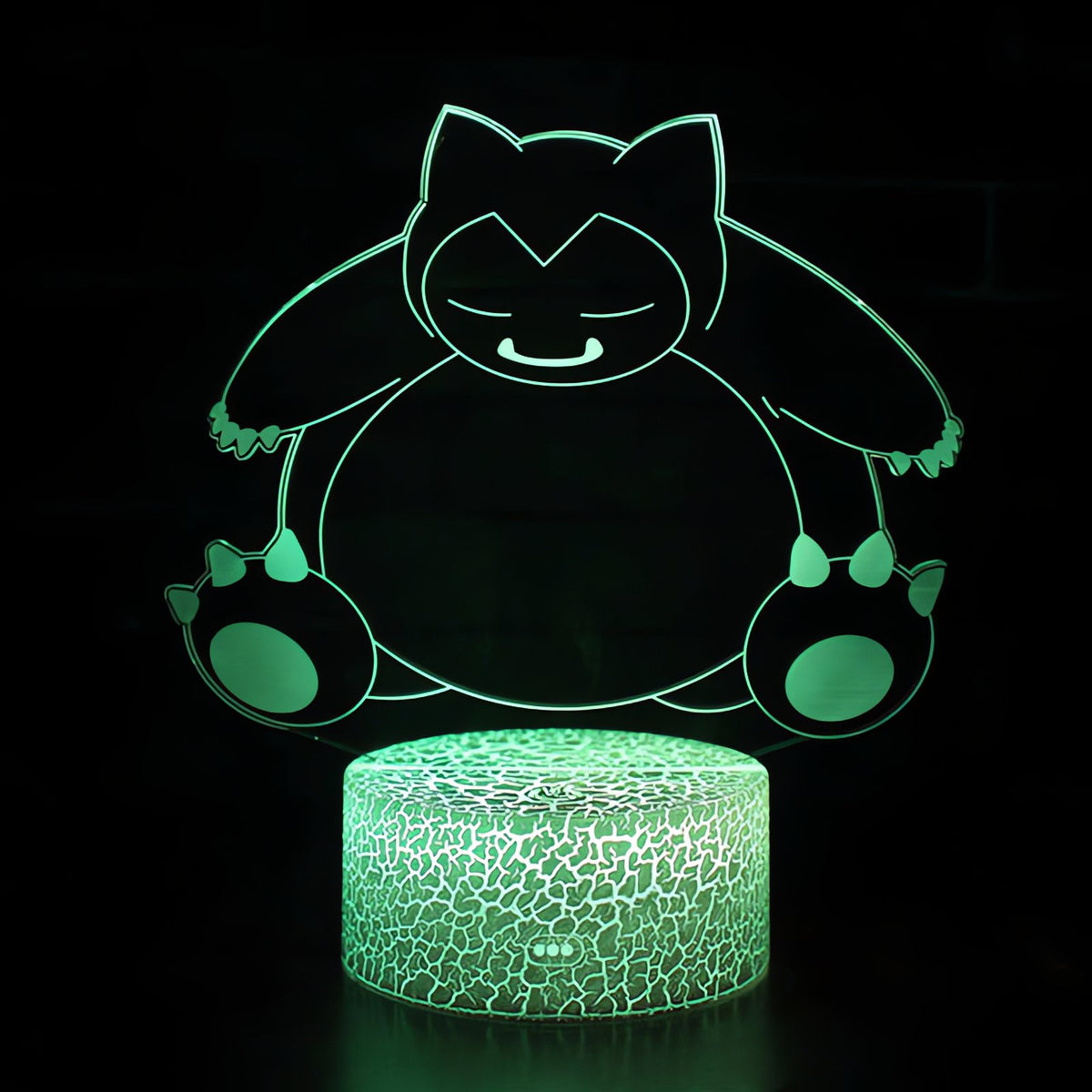 Snorlax 3D LED night light – Black Stand with Touch Control