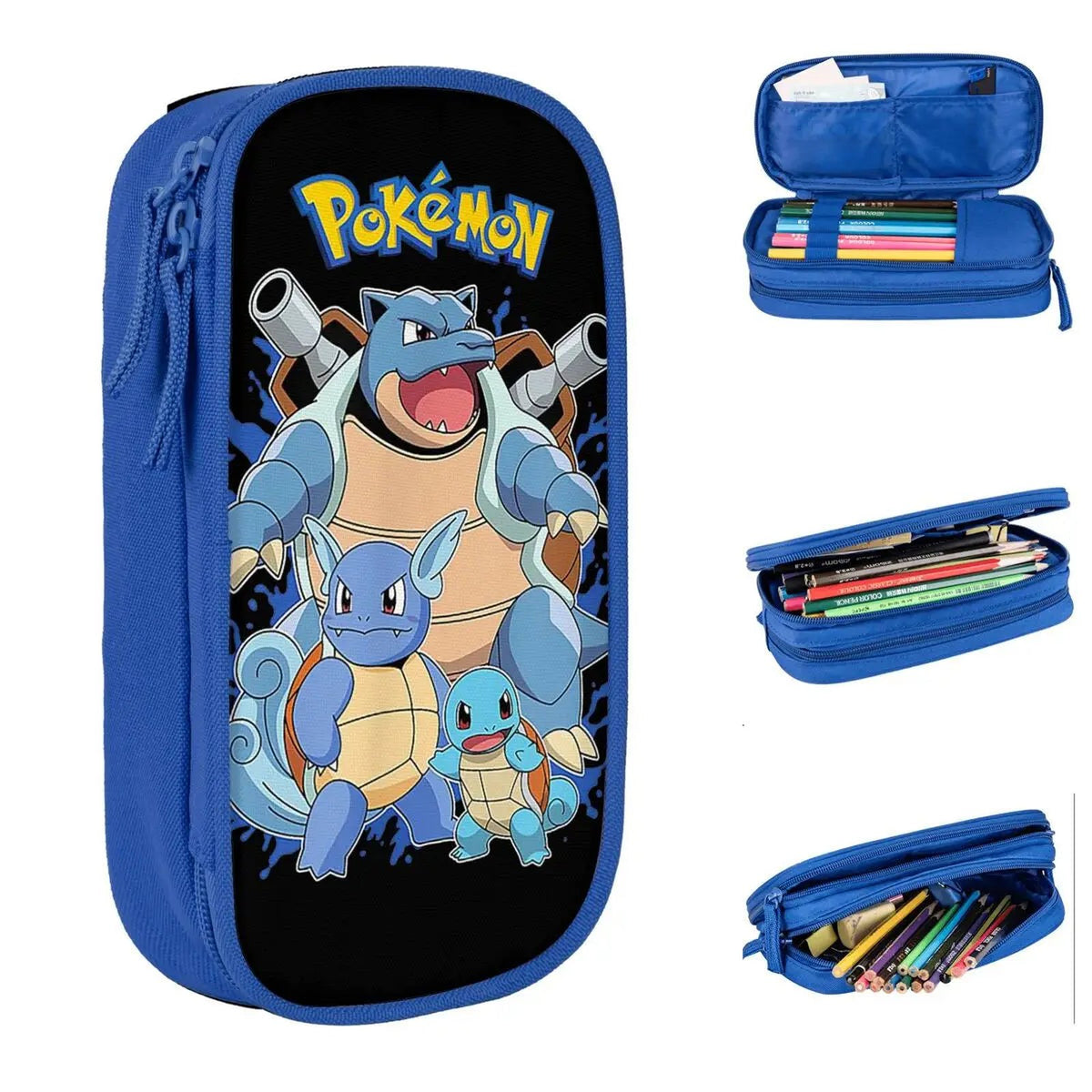 Pencil case with Blastoise, Wartortle and Squirtle
