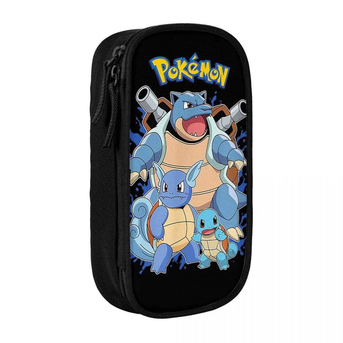 Pencil case with Blastoise, Wartortle and Squirtle – Black