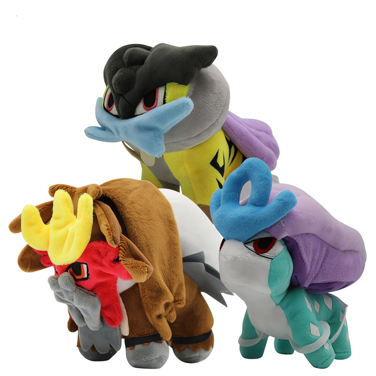 Suicune, Entei and Raikou plush toys