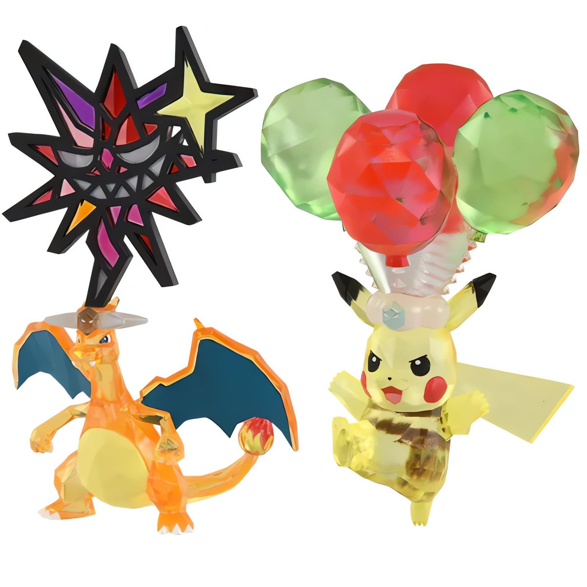 Terastal Pikachu and Terastal Charizard figures