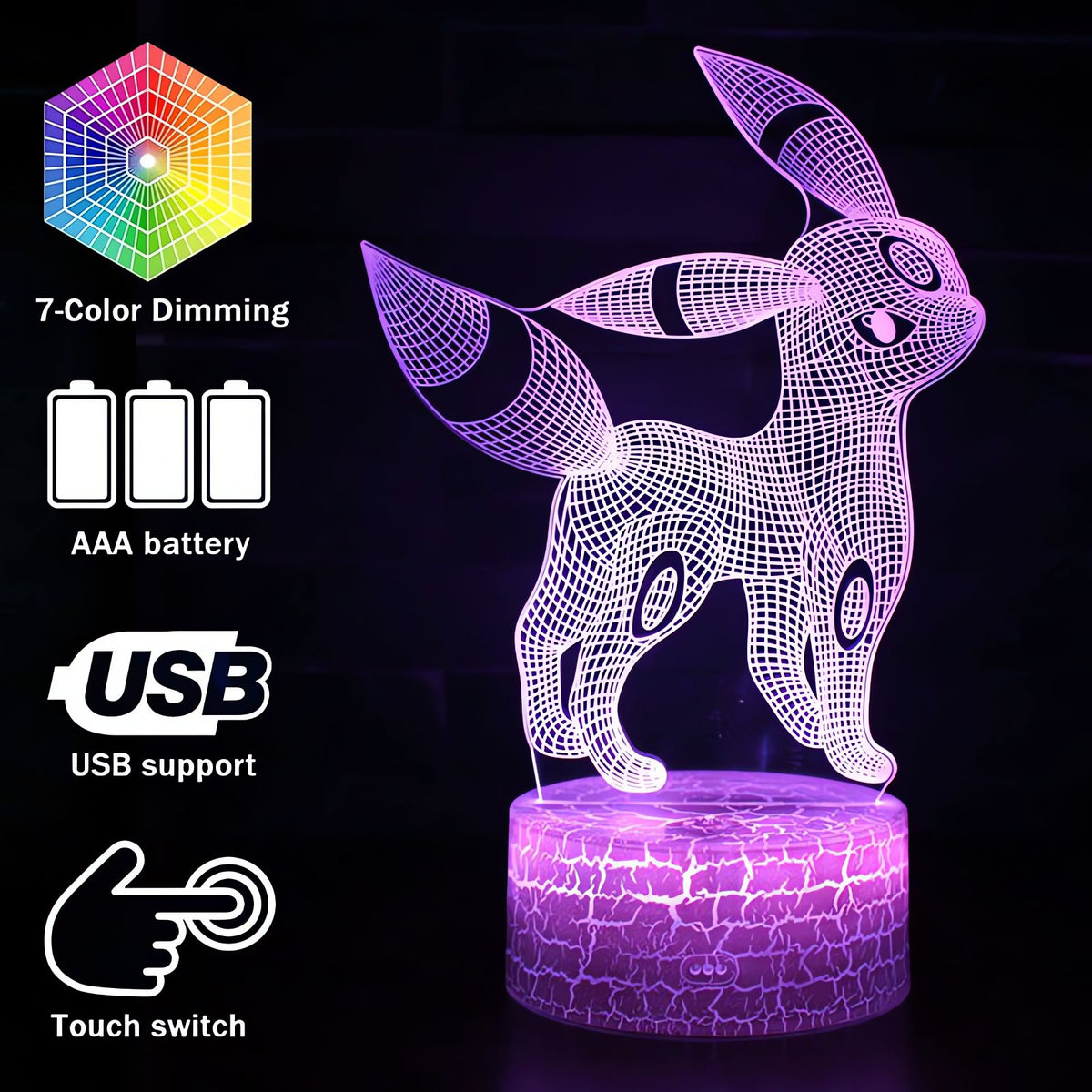 Umbreon 3D LED night light – photo 2