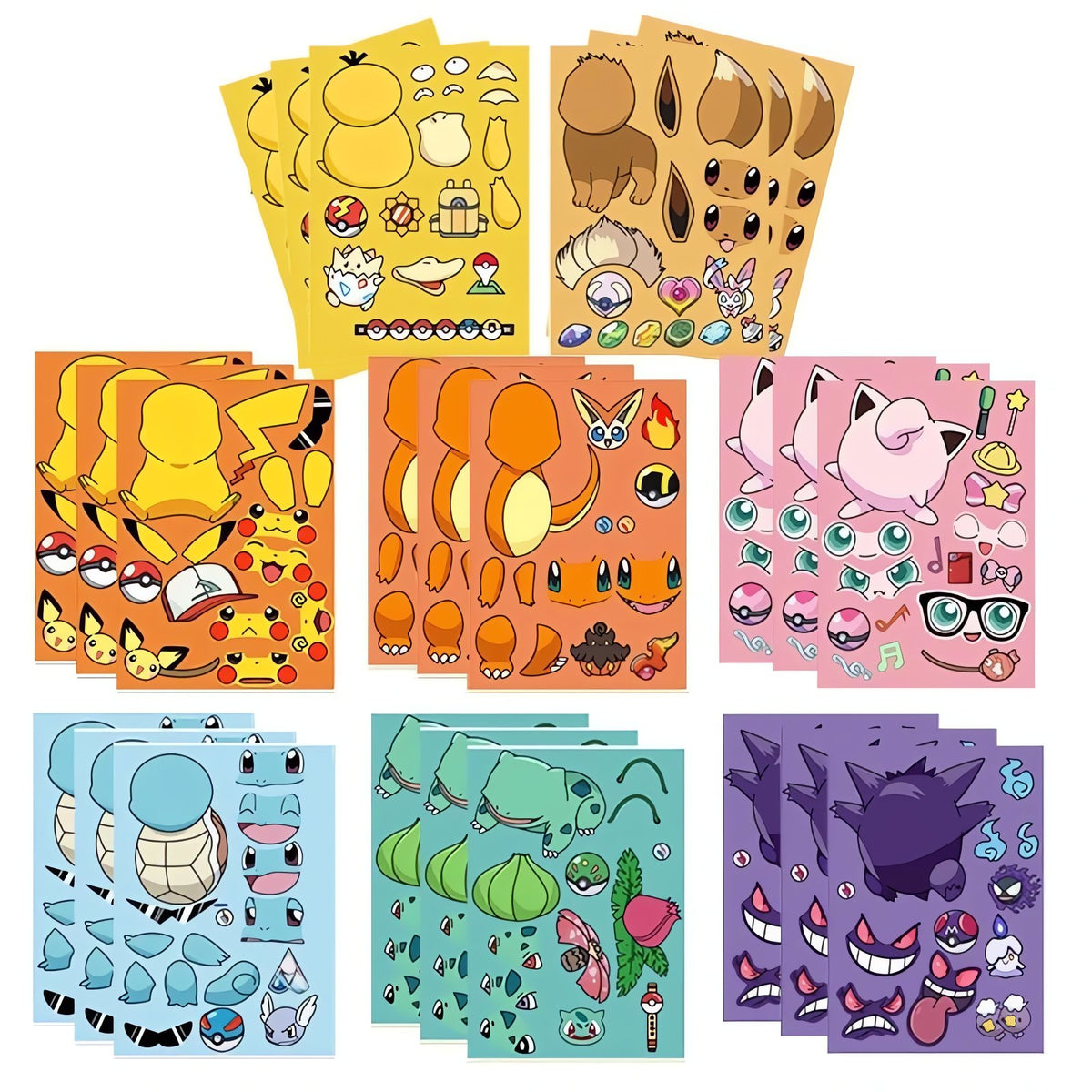 Waterproof Pokémon sticker puzzle set
