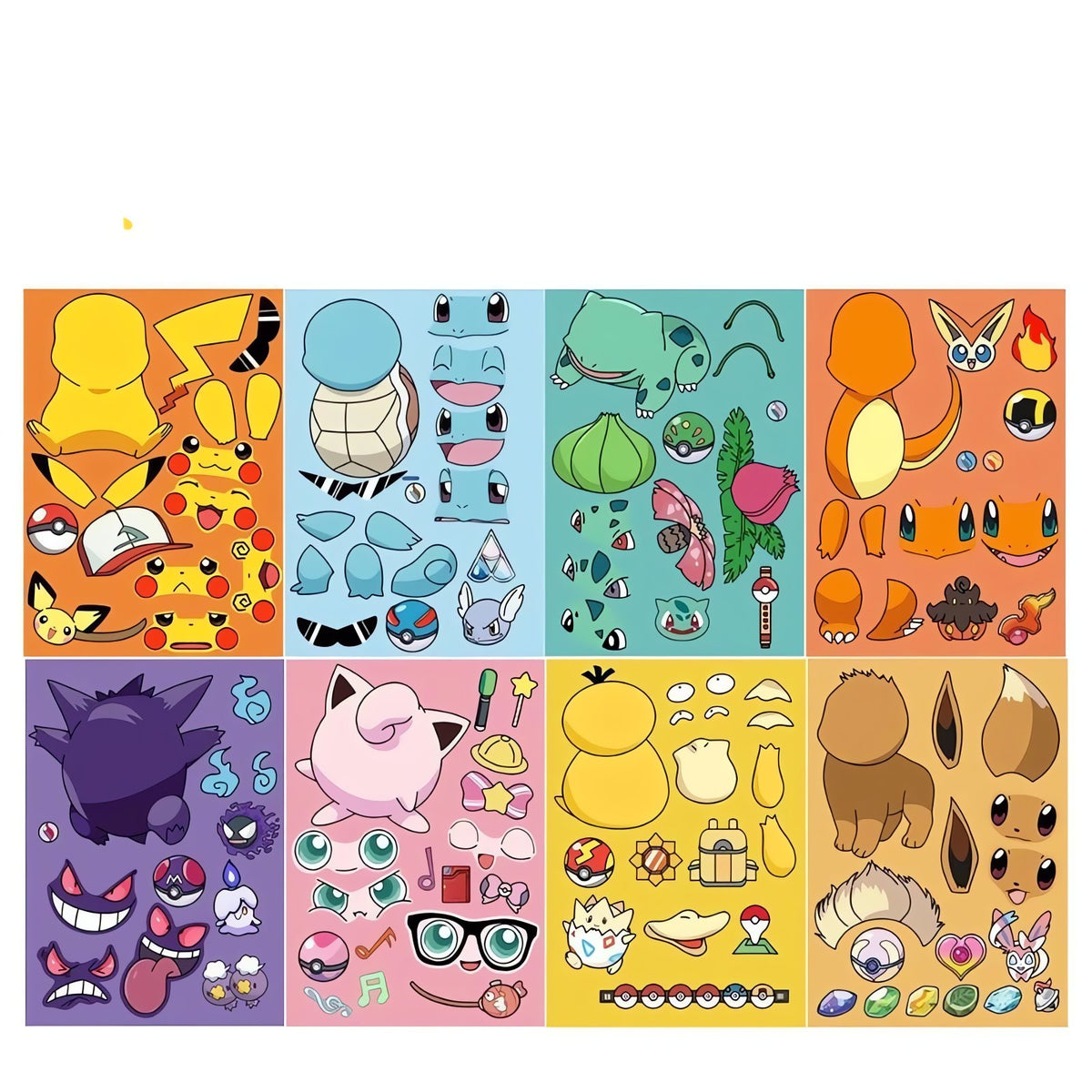 Waterproof Pokémon sticker puzzle set – 8 Pieces