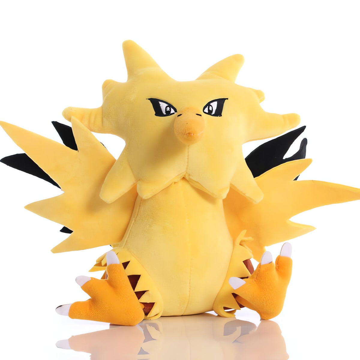 Zapdos plush toy with spiky yellow plumage