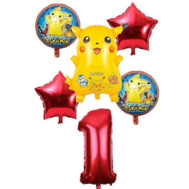 Pokémon Birthday Balloon - Pick your numbers (red)