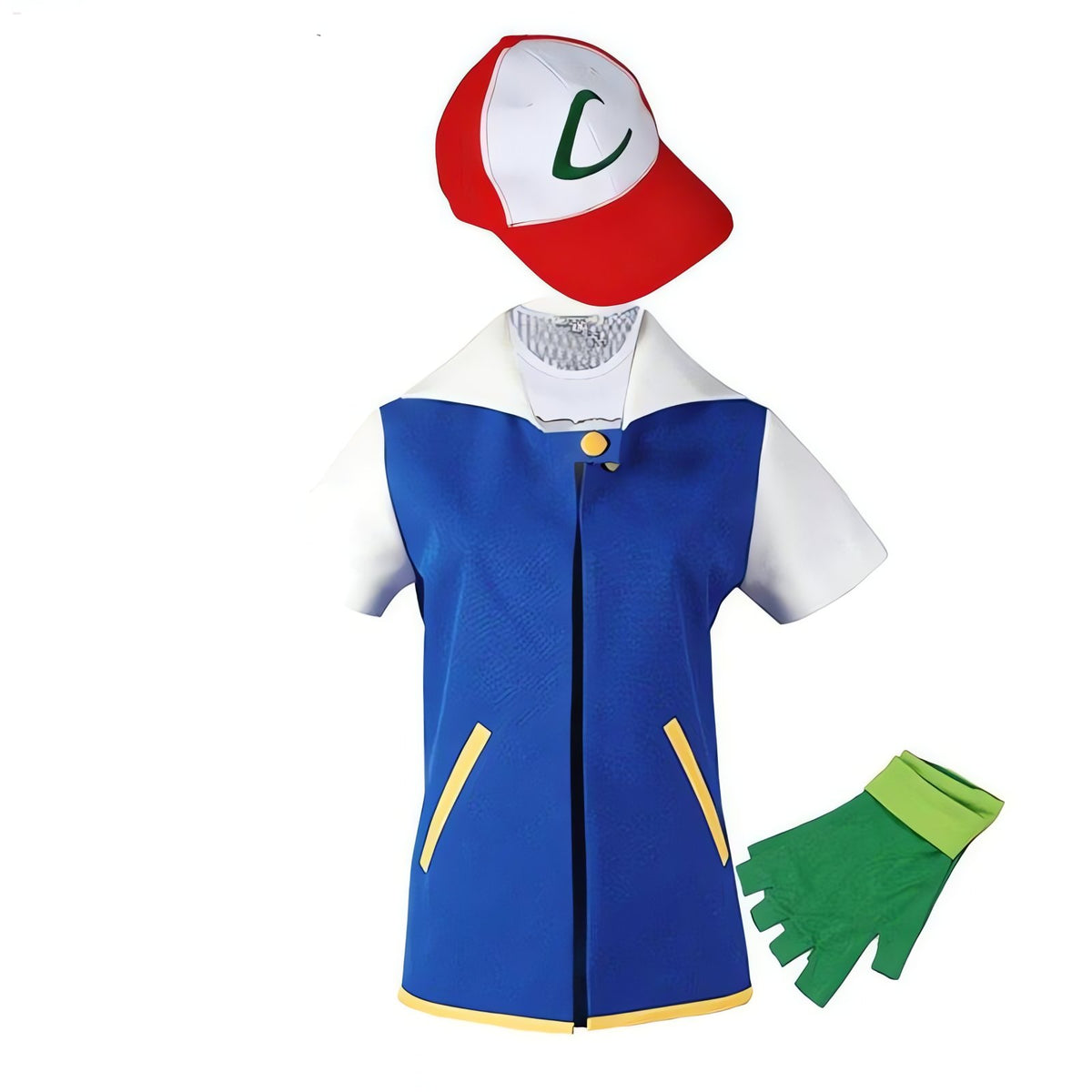 Ash Ketchum costume with jacket, cap and gloves
