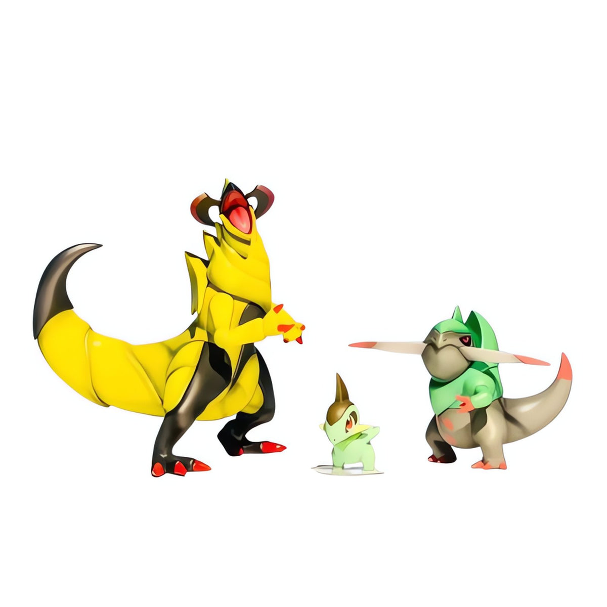 Axew, Fraxure and Haxorus figure set