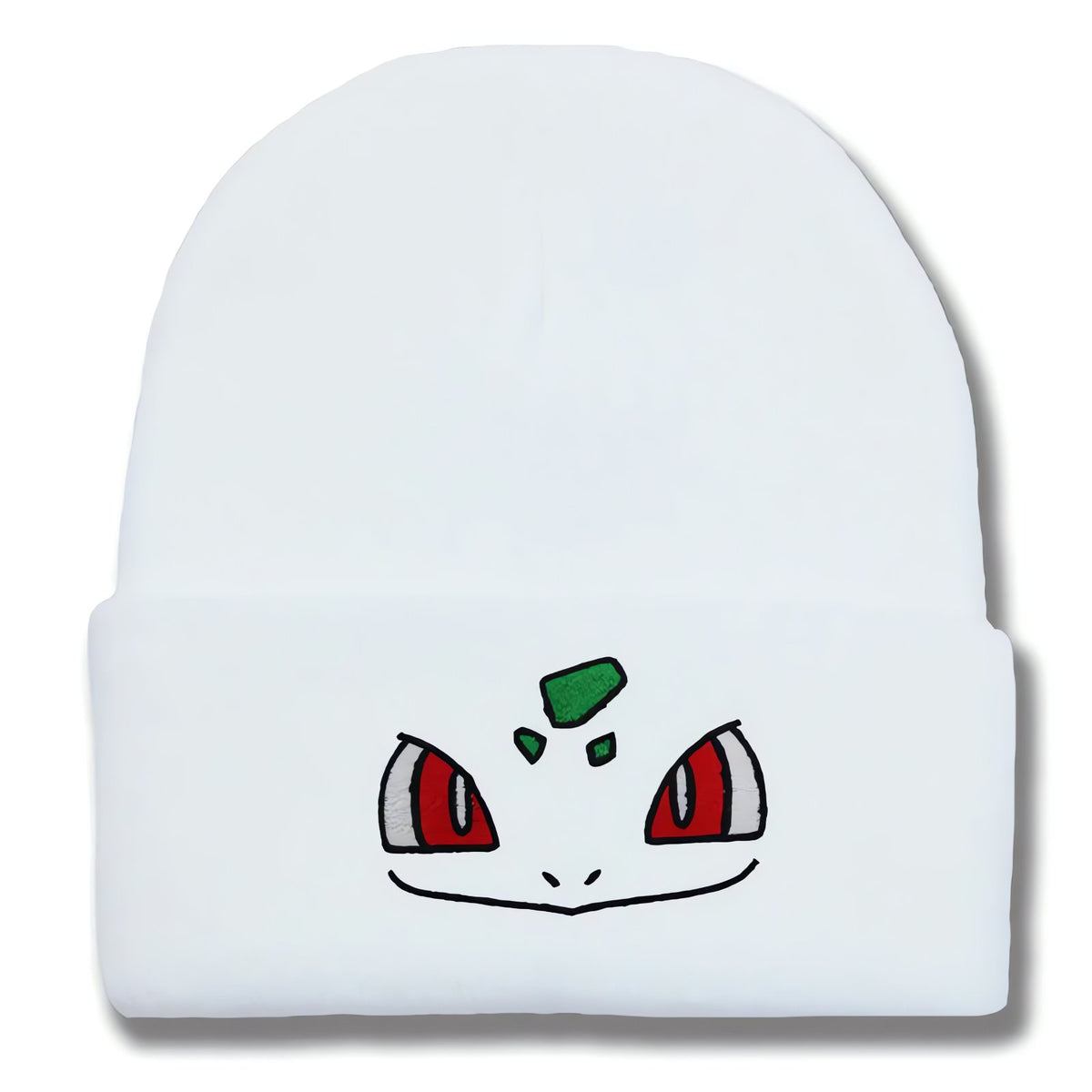 Bulbasaur winter beanie hat – White and Grey