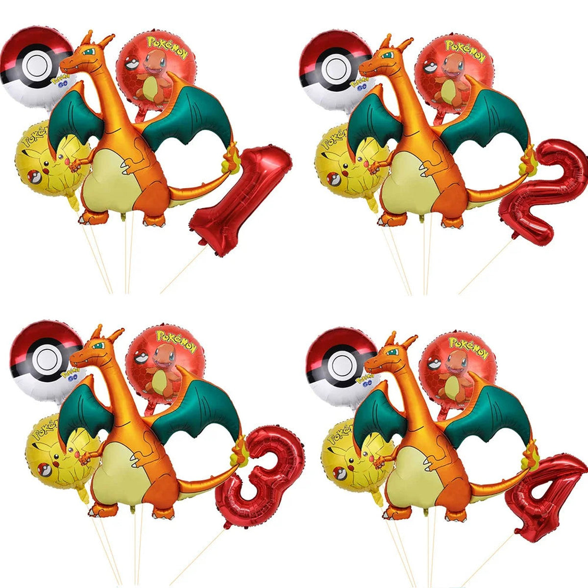 Charizard birthday balloon set