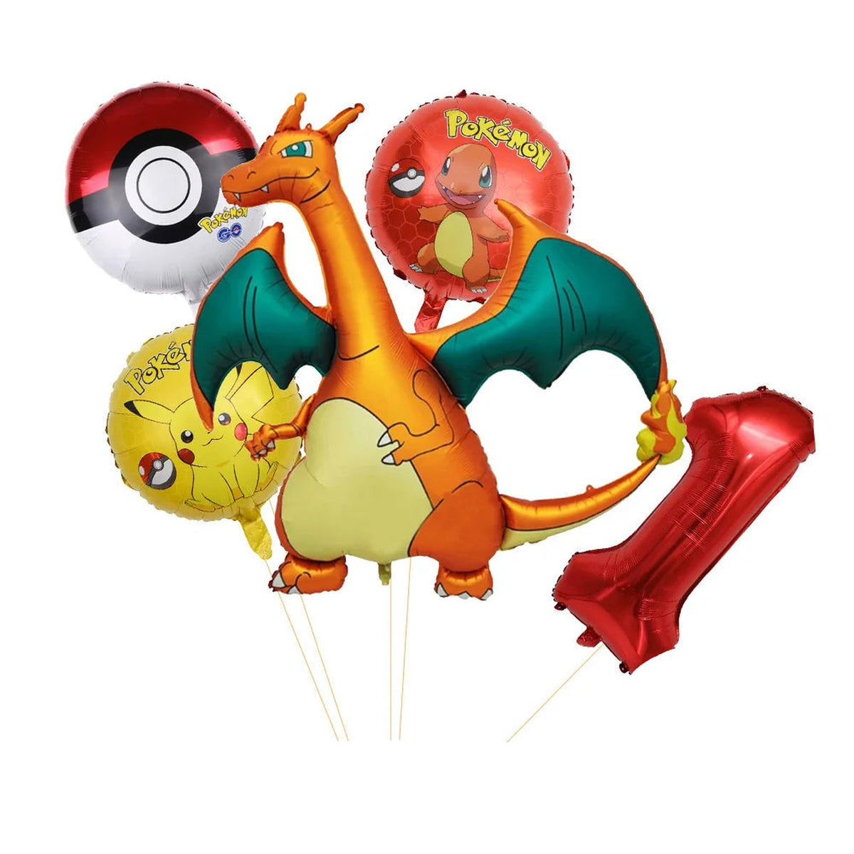 Charizard birthday balloon set – Age 1