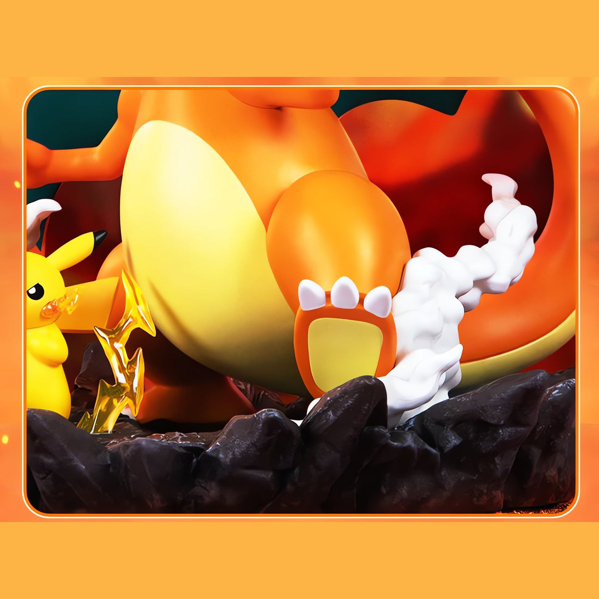 Charizard and Pikachu statue on a rocky base – photo 8