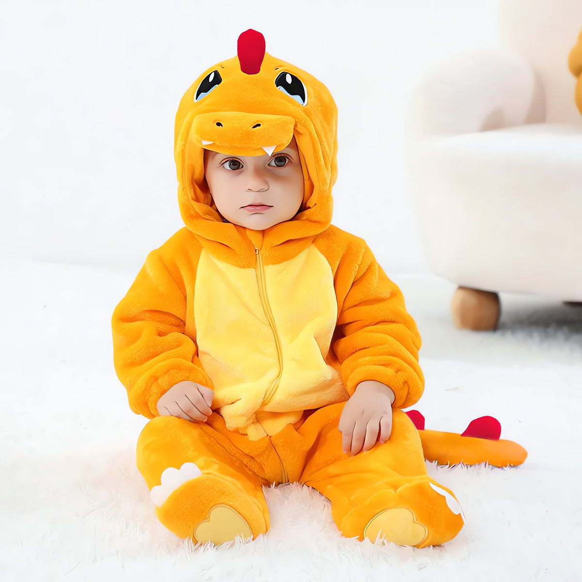 Charmander baby pyjamas with hood and tail