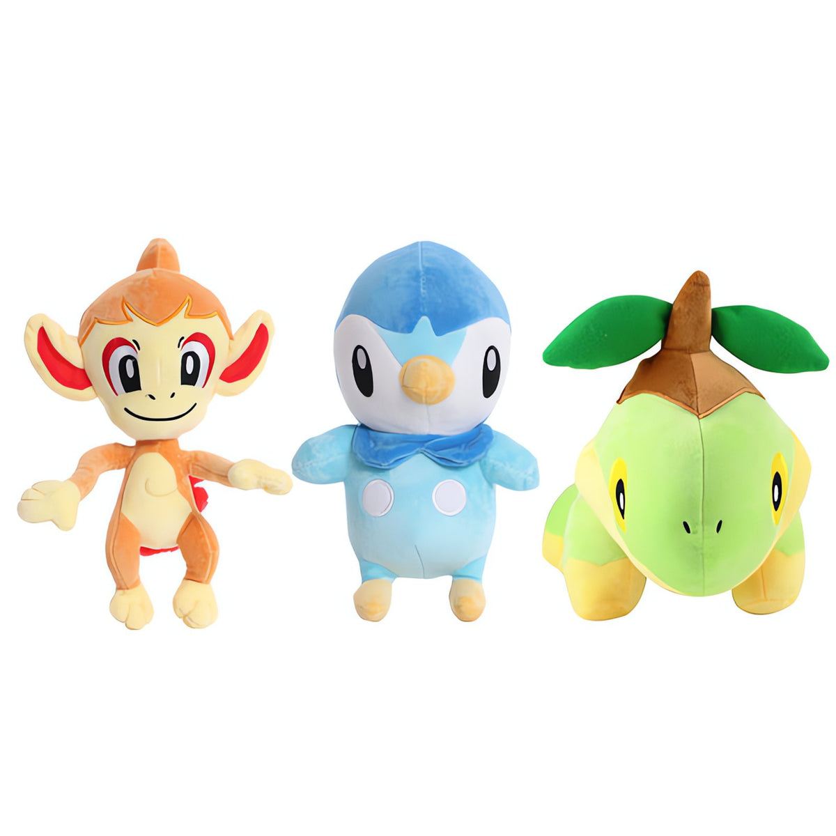Chimchar, Turtwig and Piplup plush toys – Set of 3