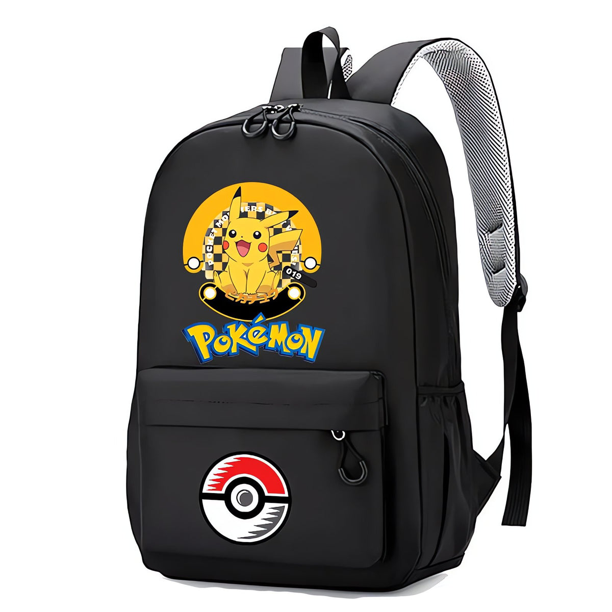 Colourful Pokémon backpack – Pikachu Poké Ball Black