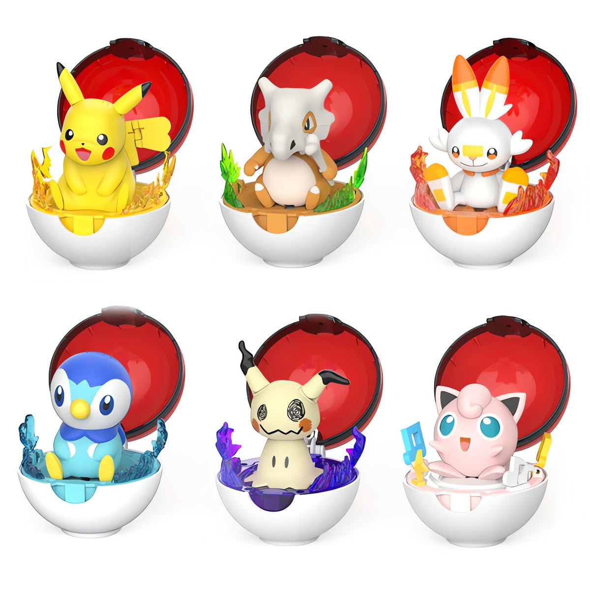 Pokémon figure in a fold-open Poké Ball