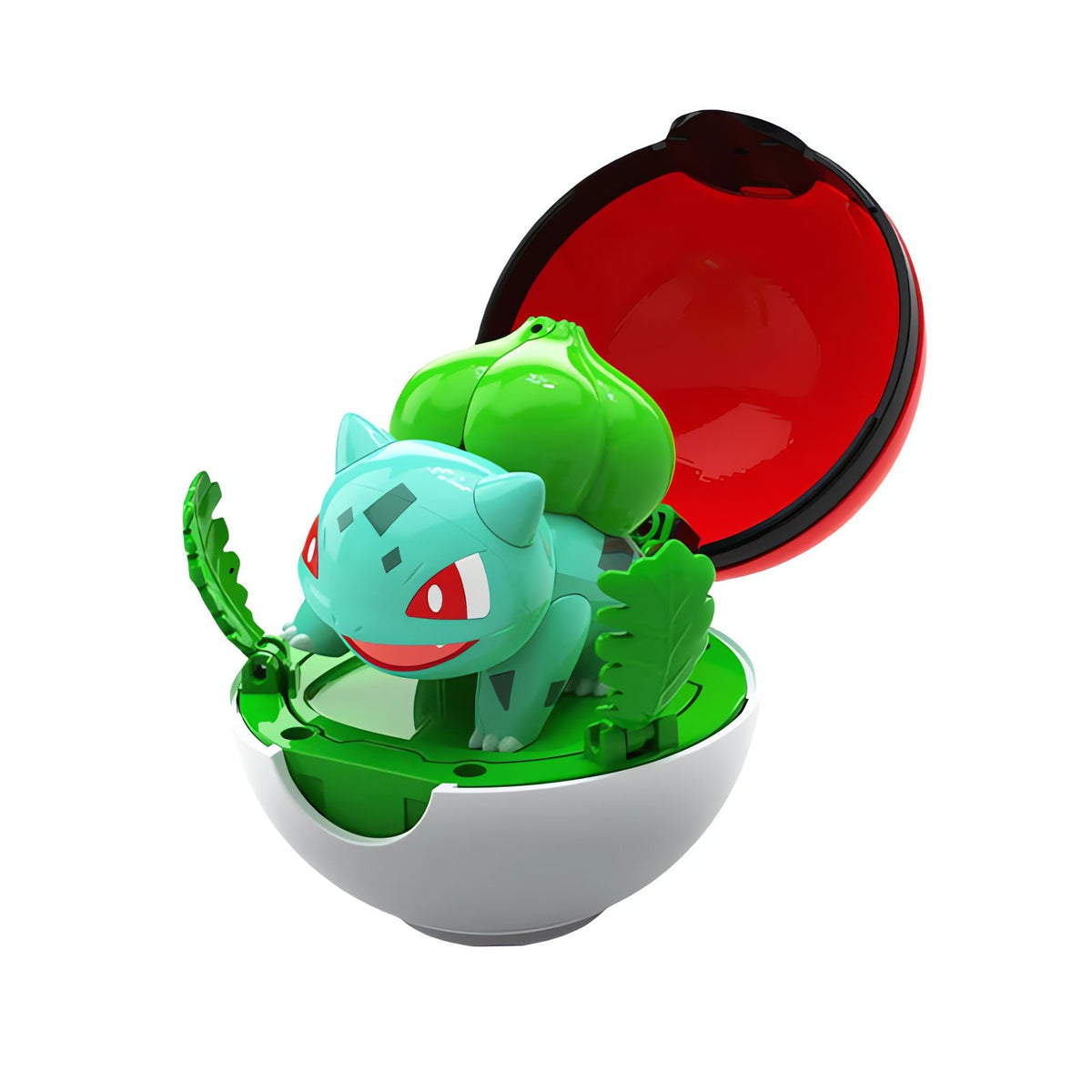 Pokémon figure in a fold-open Poké Ball – Bulbasaur