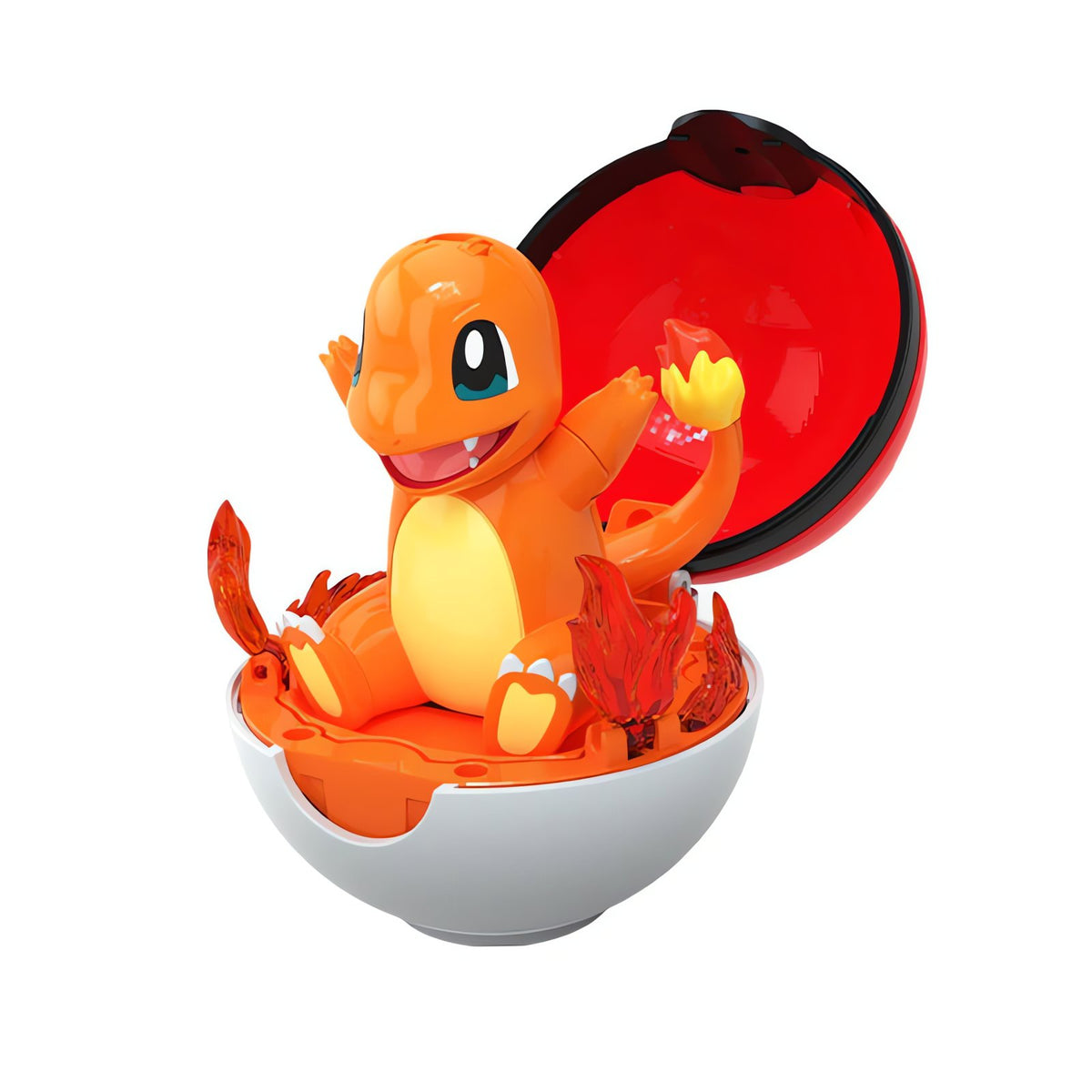 Pokémon figure in a fold-open Poké Ball – Charmander