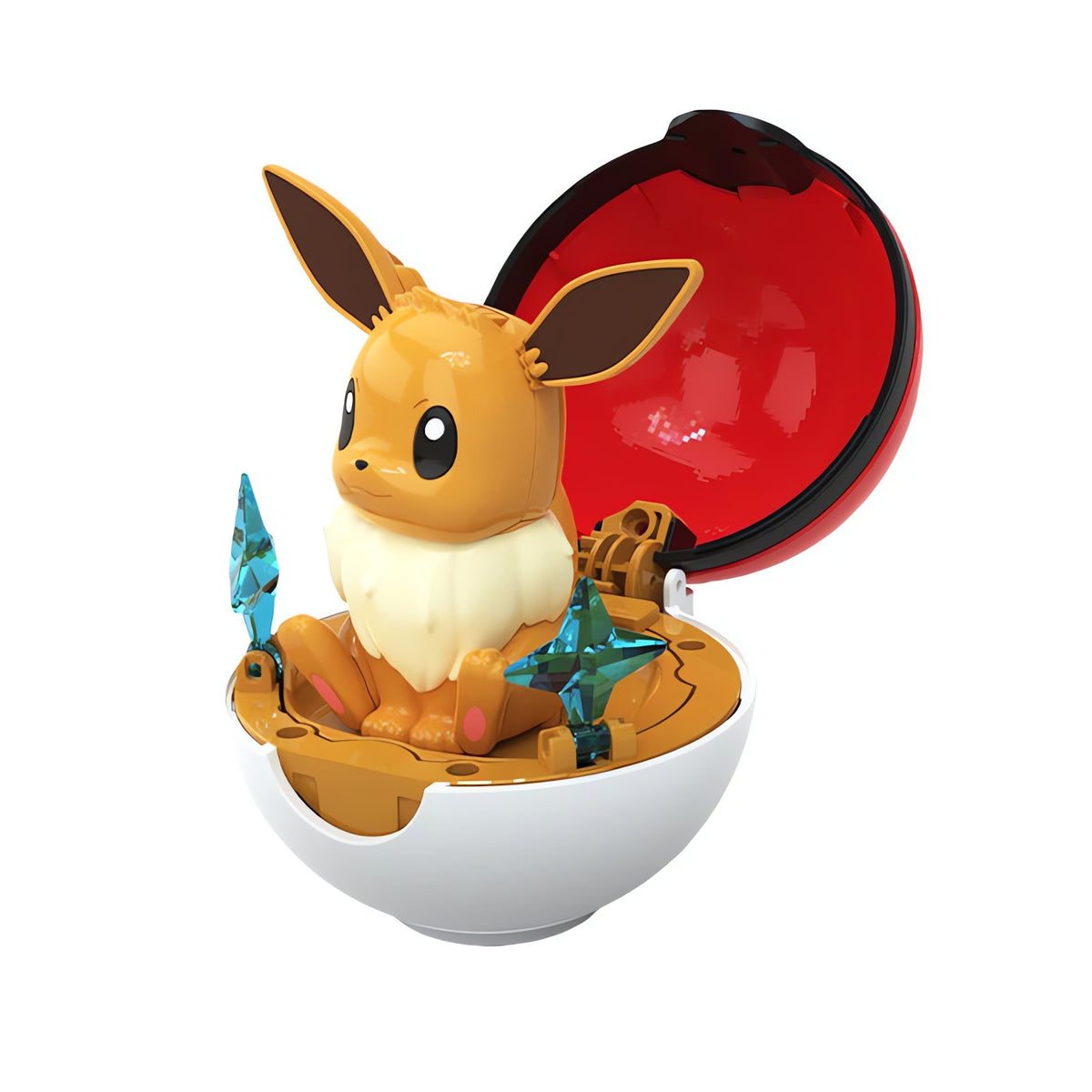 Pokémon figure in a fold-open Poké Ball – Eevee