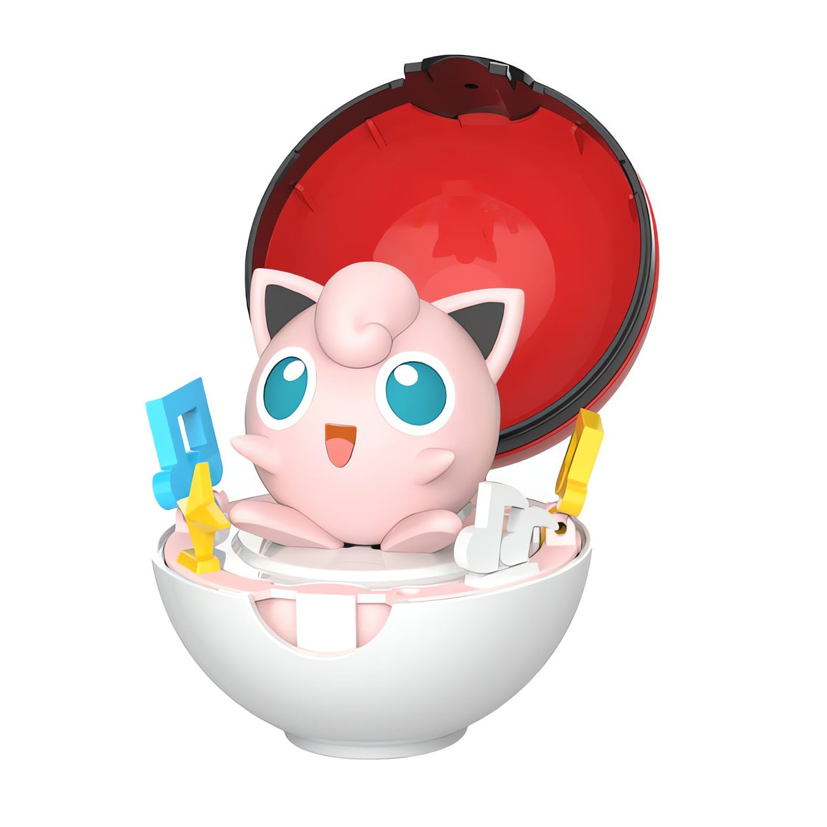 Pokémon figure in a fold-open Poké Ball – Jigglypuff