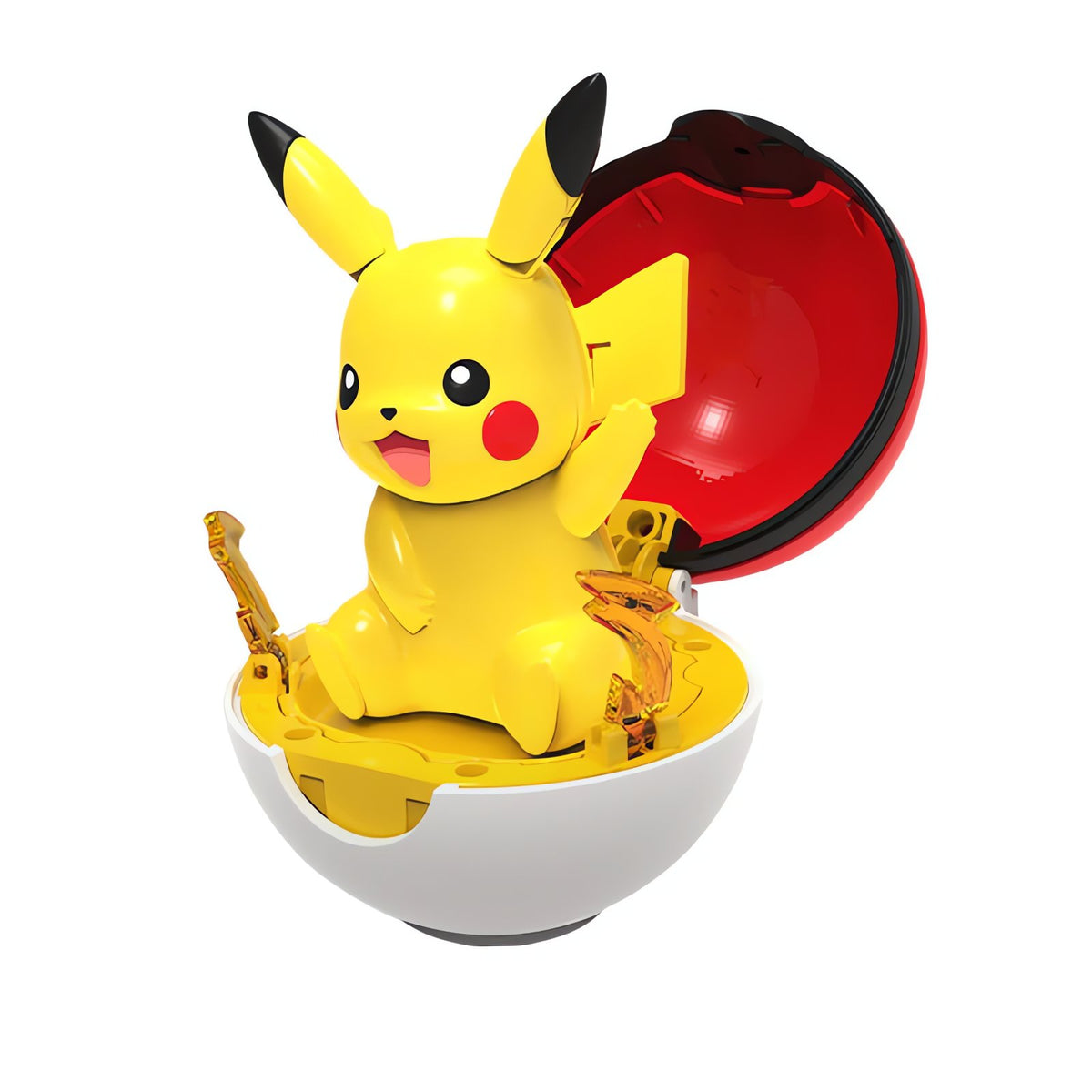 Pokémon figure in a fold-open Poké Ball – Pikachu B
