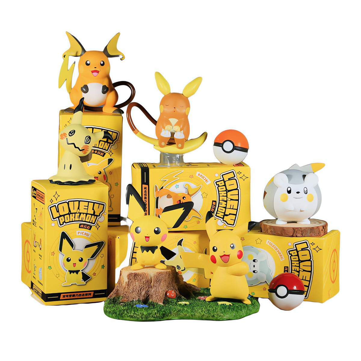 Cute Pikachu and Raichu collectable figures