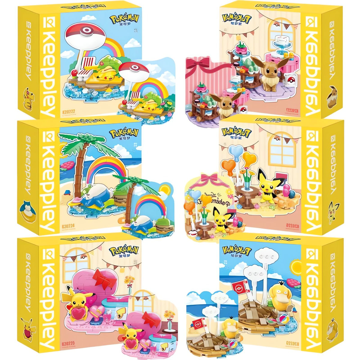 Pokémon building block set with Pikachu and heart