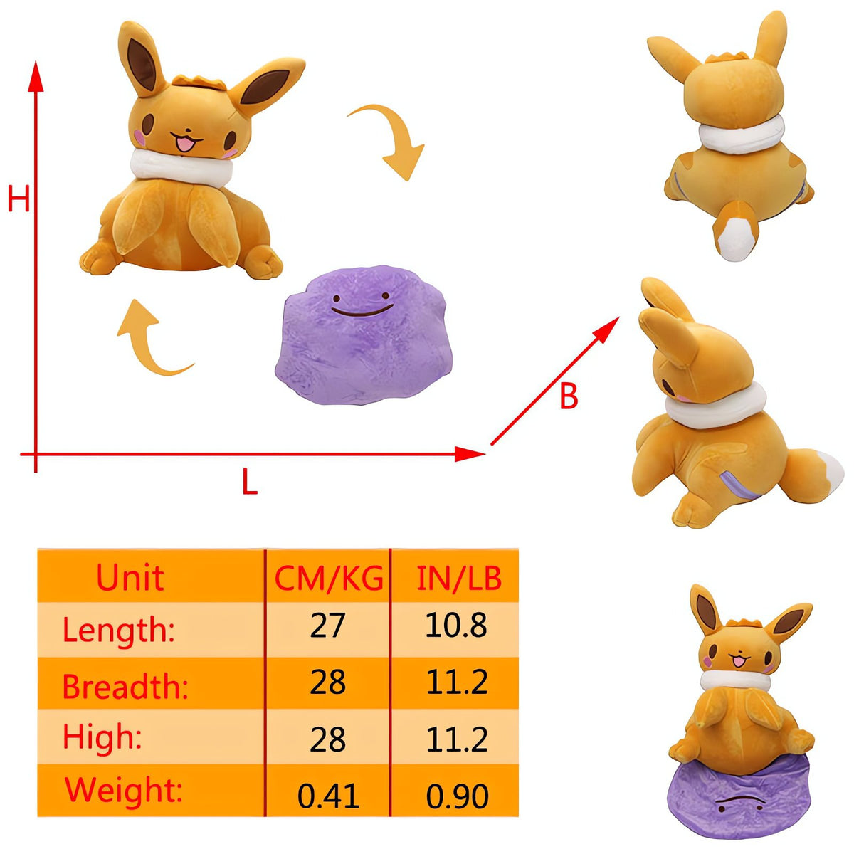 Ditto Flip 2-in-1 plush toy – Eevee