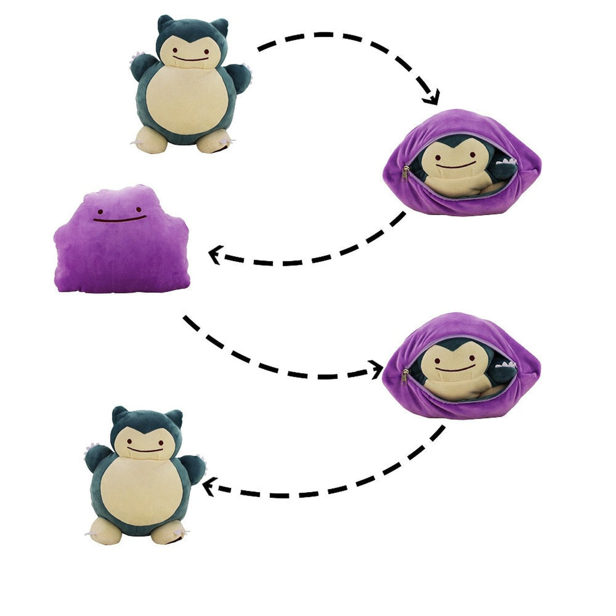 Ditto plush cushion that unzips to Snorlax – photo 2