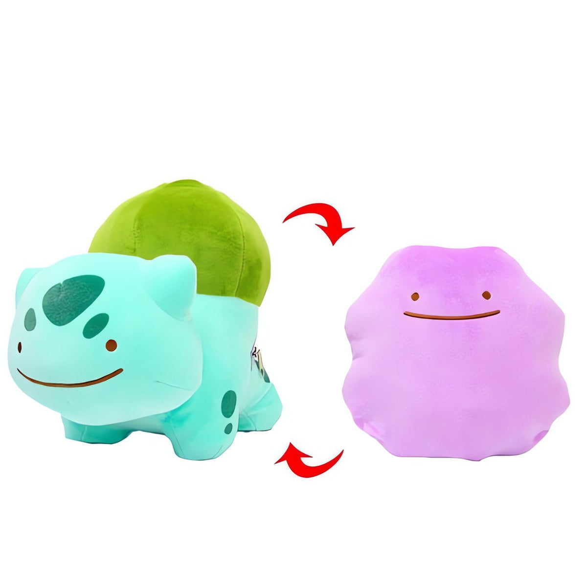 Ditto transform plush toy with zip, 25cm – Bulbasaur