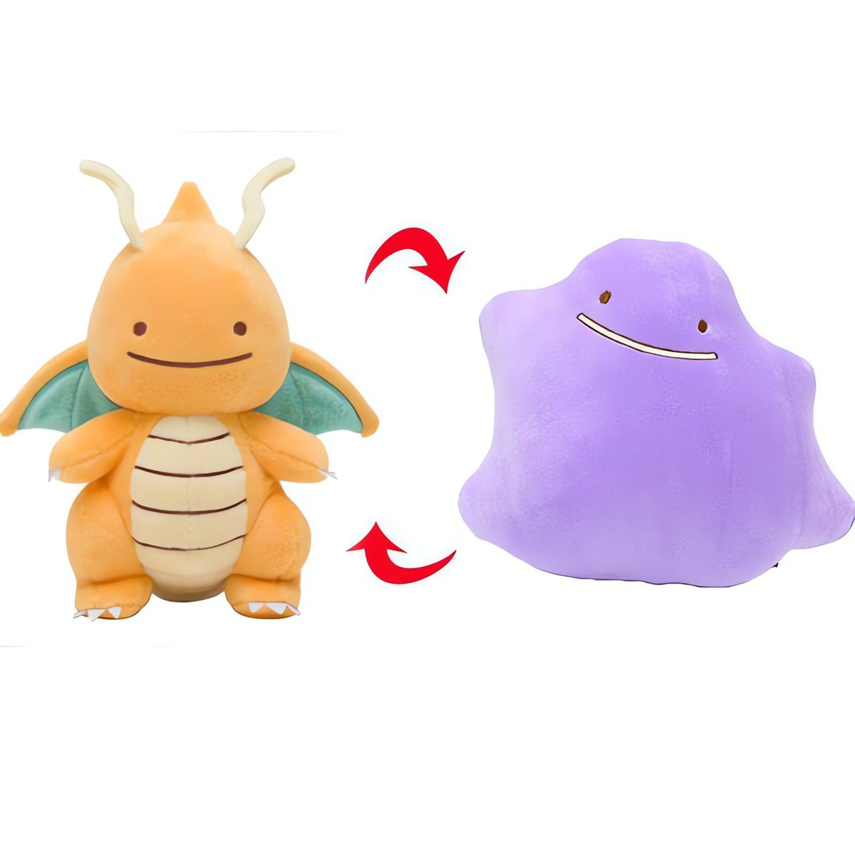 Ditto transform plush toy with zip, 25cm – Dragonite