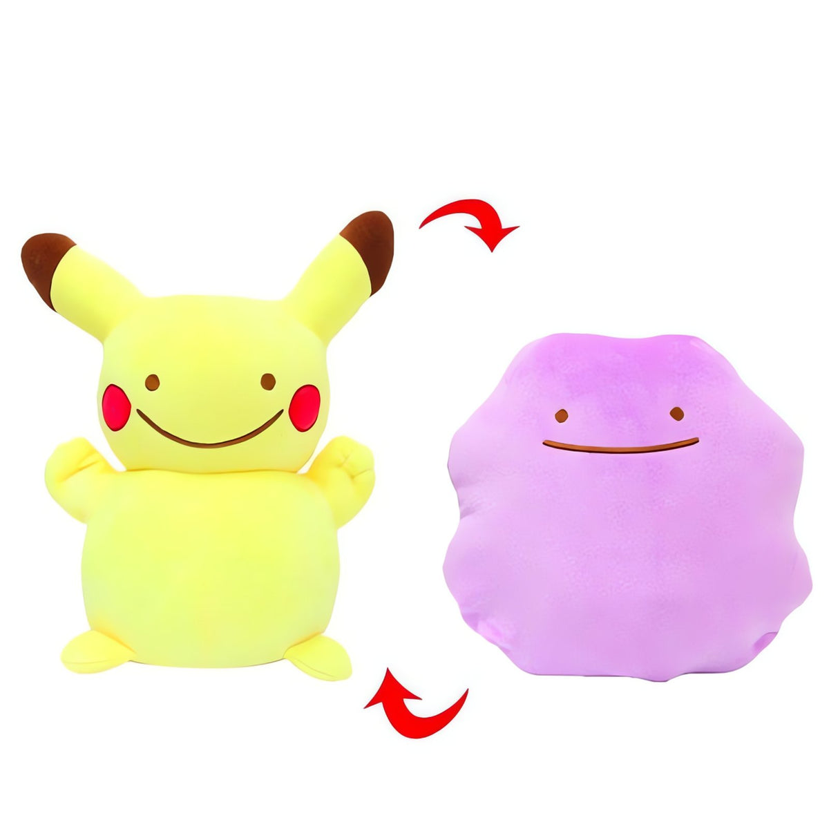 Ditto transform plush toy with zip, 25cm – Pikachu