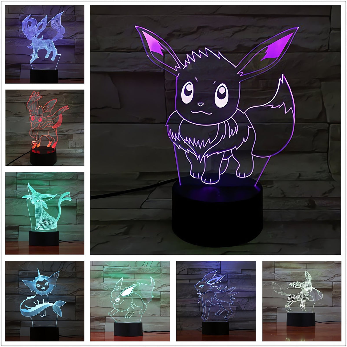 Eevee 3D LED lamp with colour-changing light