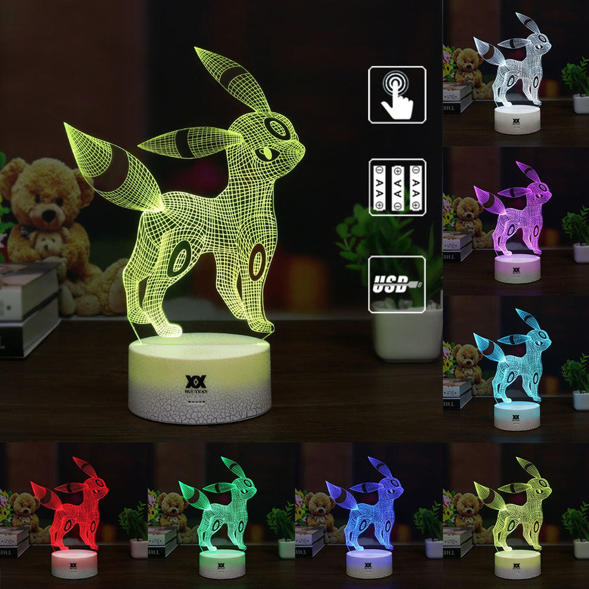 Eevee 3D LED lamp with colour-changing light – photo 8