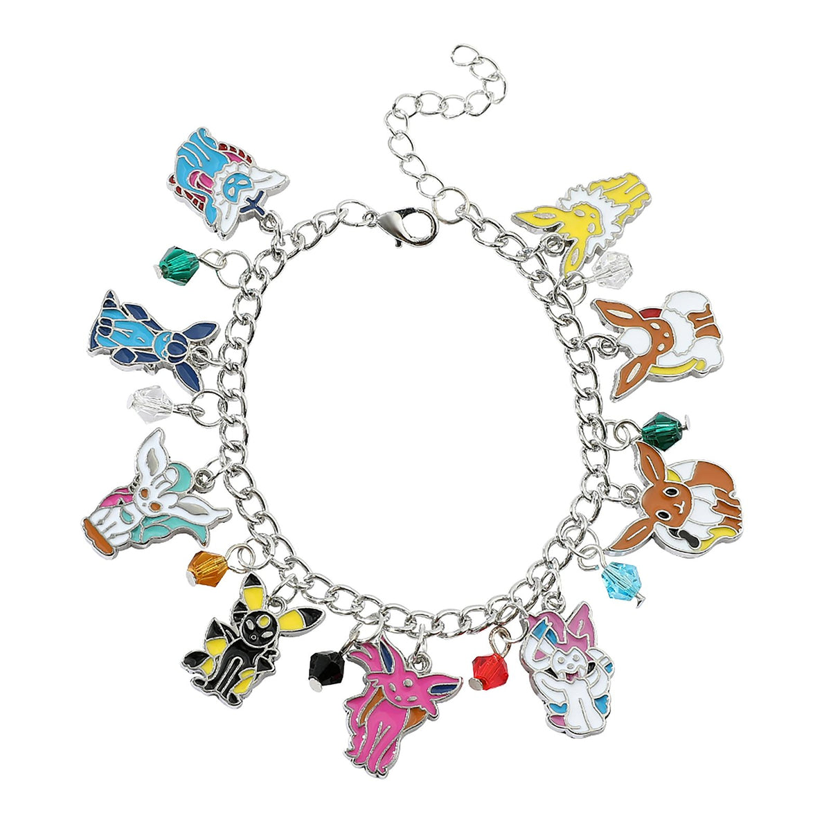 Silver Eevee evolutions Pokémon bracelet