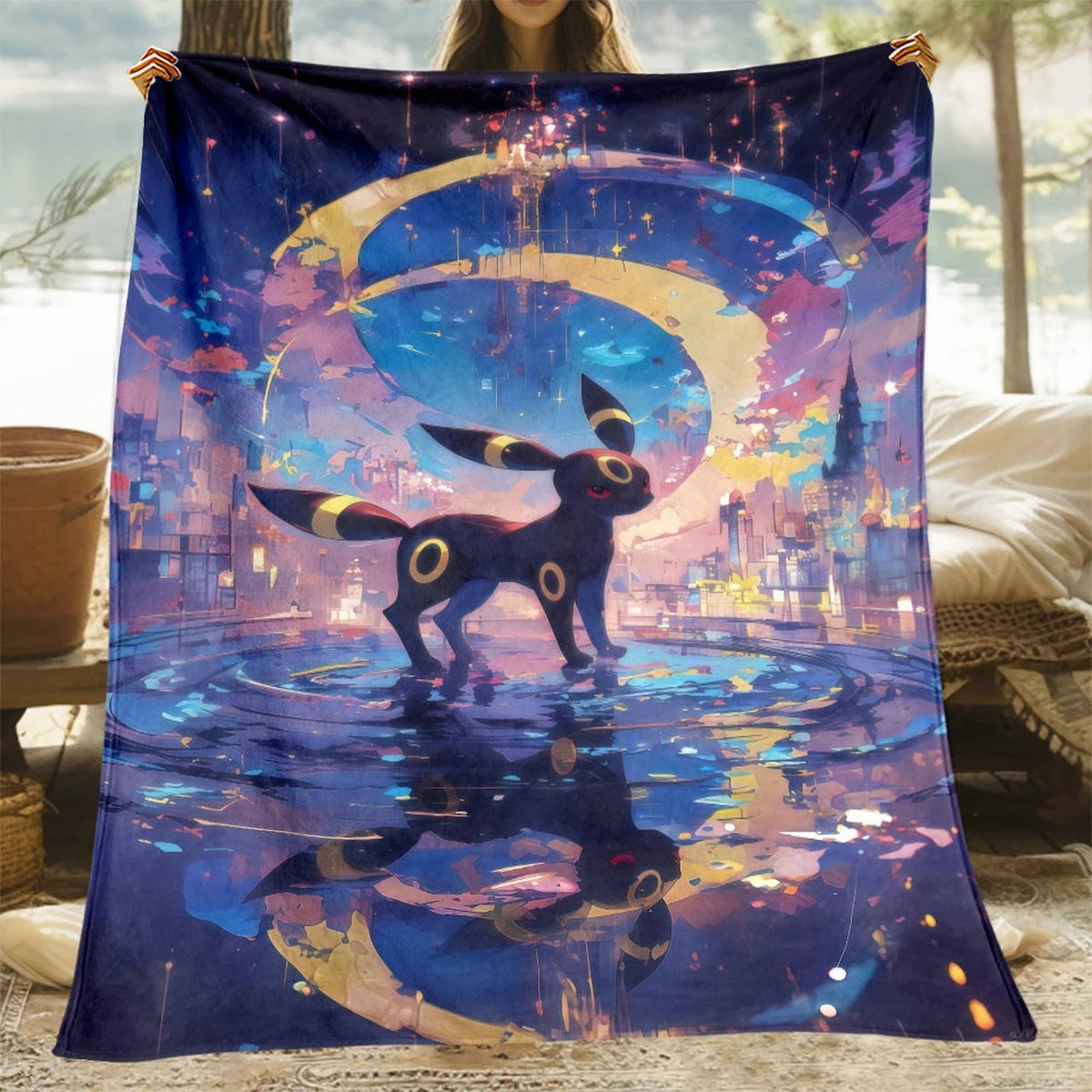 Eevee evolutions flannel blanket – Umbreon B