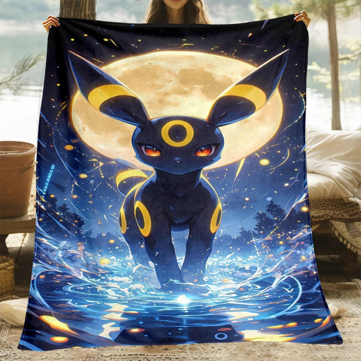 Eevee evolutions flannel blanket – Umbreon C
