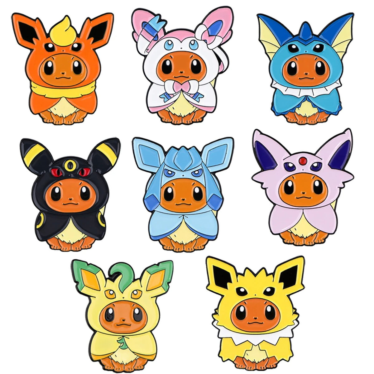 Eevee evolutions pin badge brooches