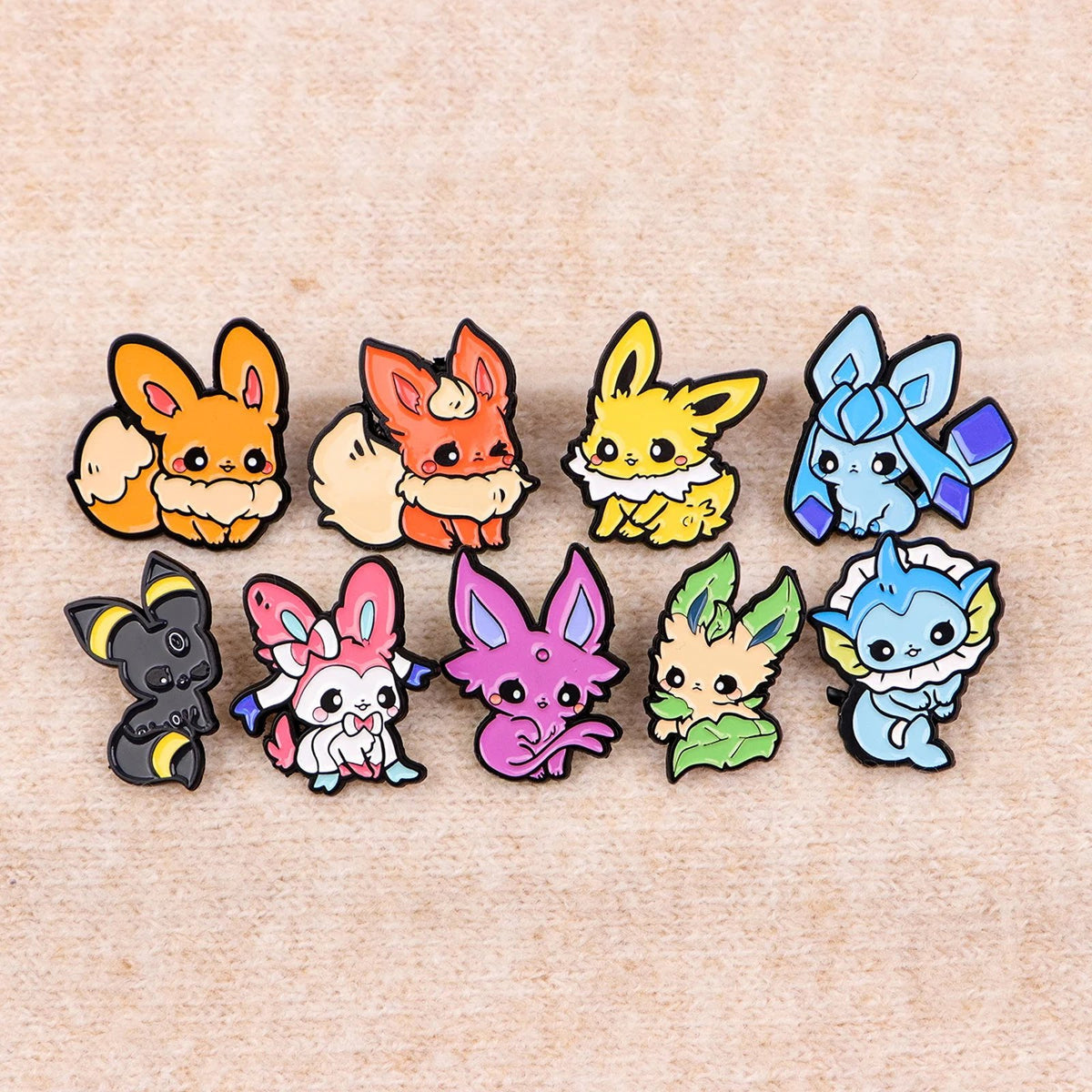 Eevee evolutions pin badges – Set of 9