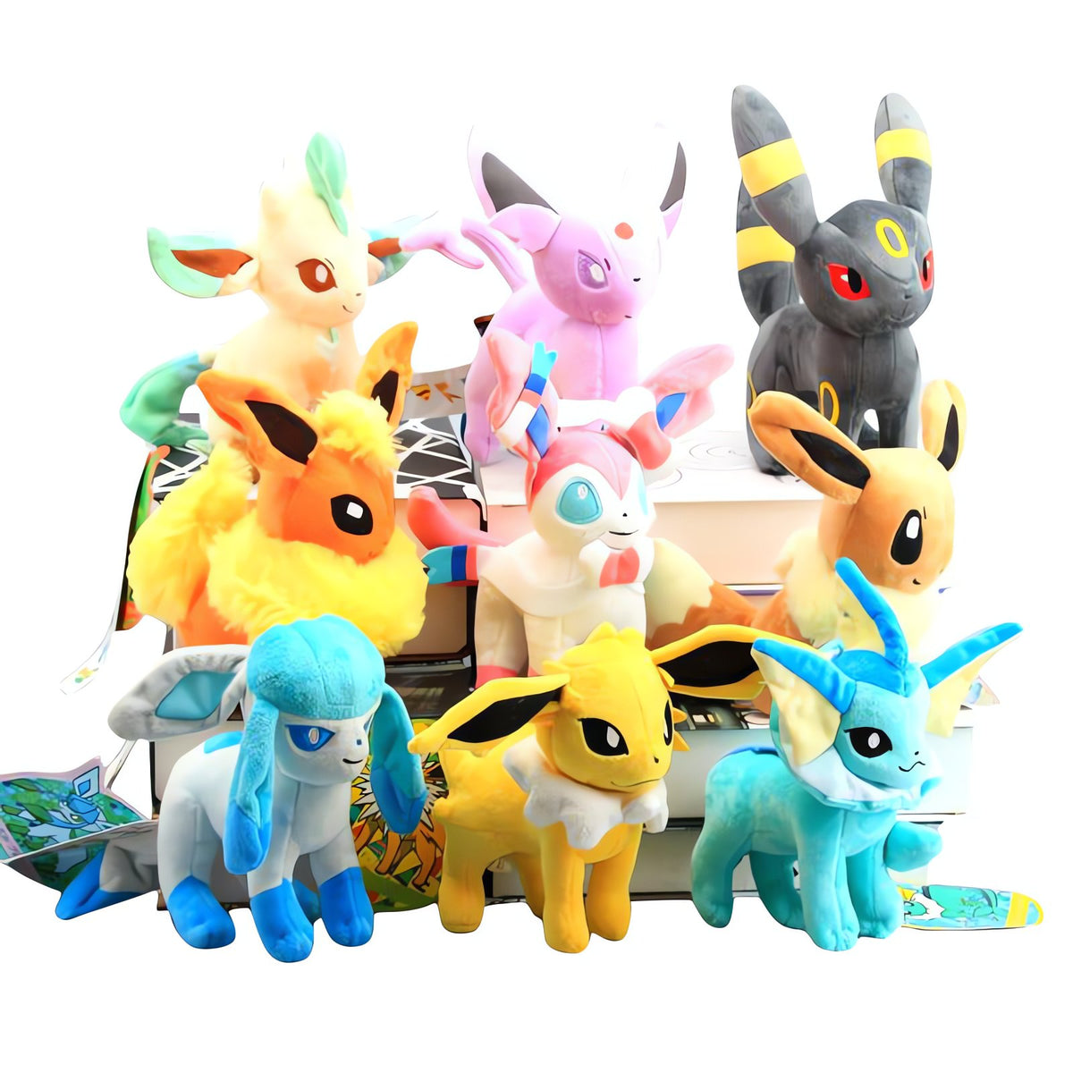 Eevee and Eevee evolution plush toys