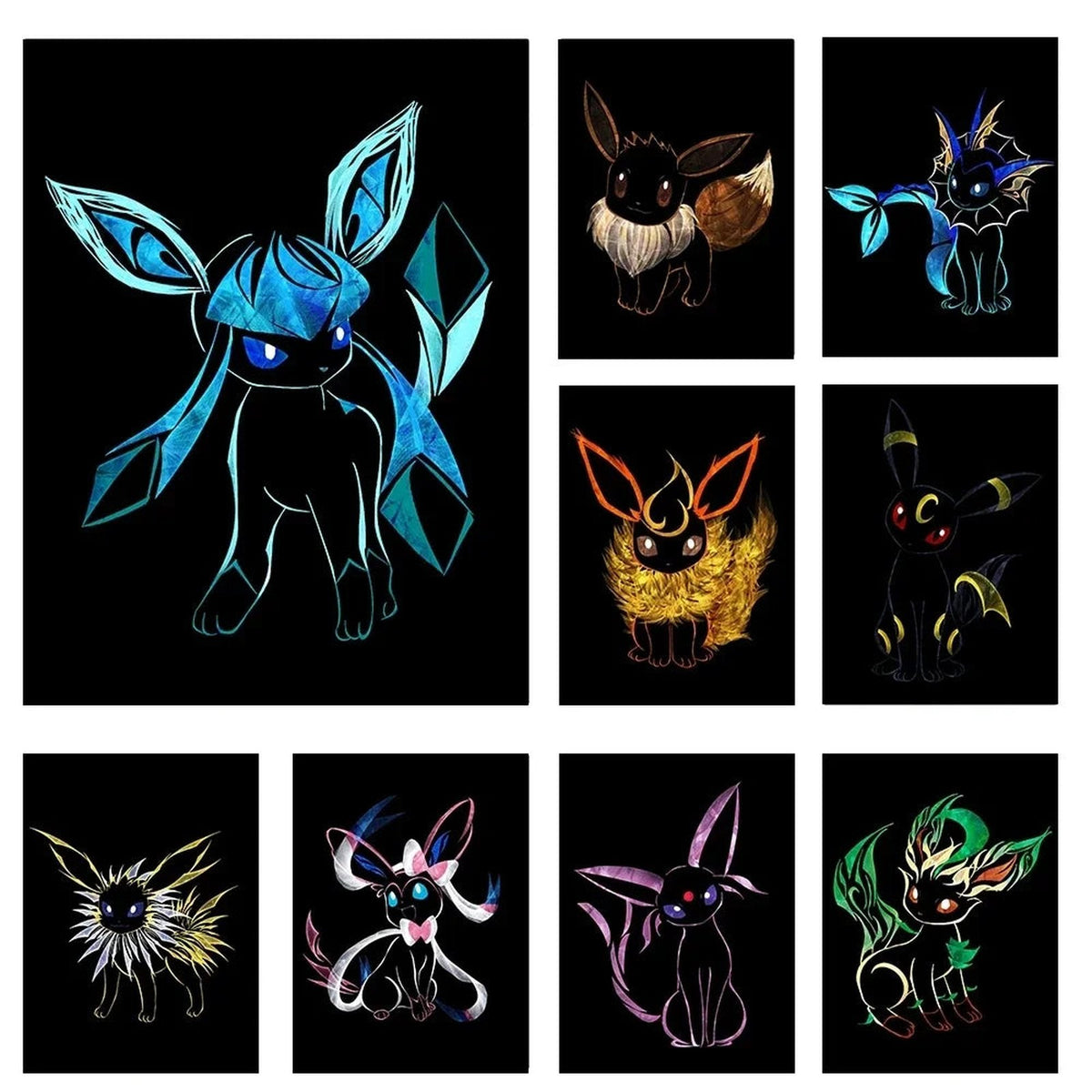 Abstract Eevee evolutions poster